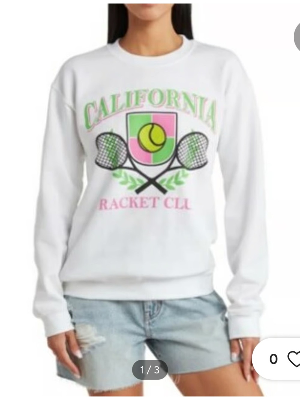 Nordstrom New Philcos Sweatshirt with Pink & Green Tennis Graphic🎾🎾
